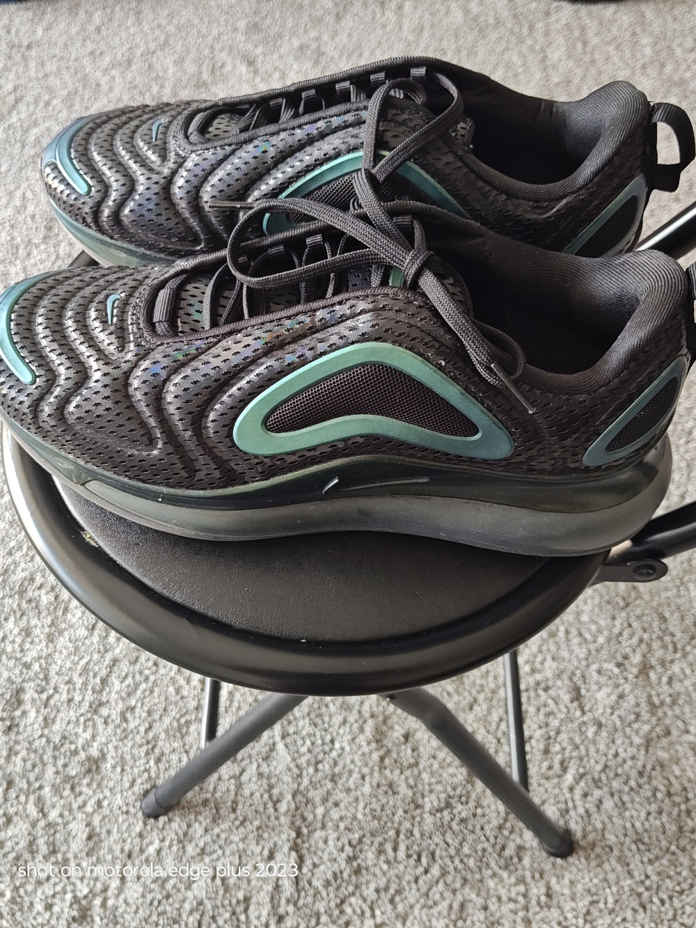 Nike Air Max 720 Shoes Black Size 7Y Running Training Athletic AQ3196-003